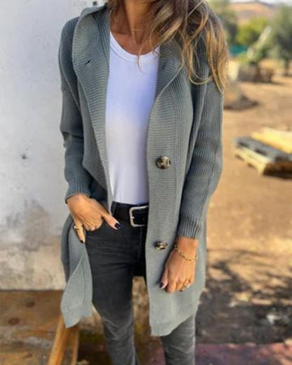 ANIKA - Kapuzenstrickjacke mit Taschen