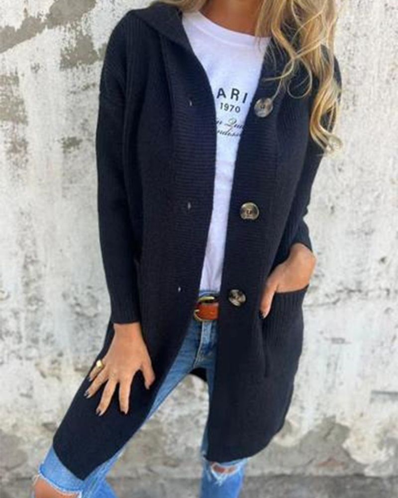 ANIKA - Kapuzenstrickjacke mit Taschen