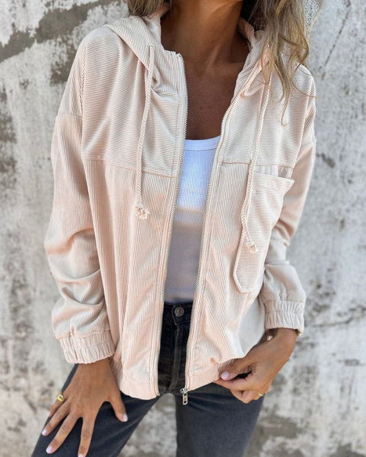DANNA - Corduroy Kapuzenjacke mit Reißverschluss