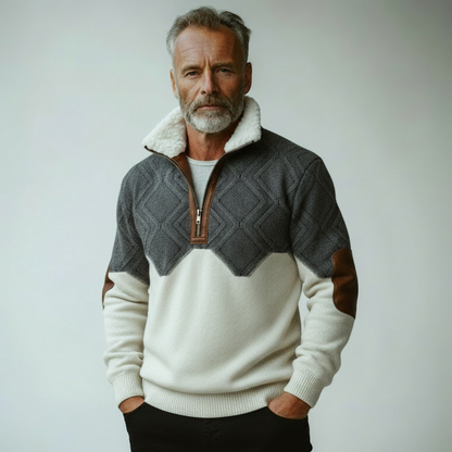 Matthis – Weicher Reißverschluss-Pullover mit Stehkragen