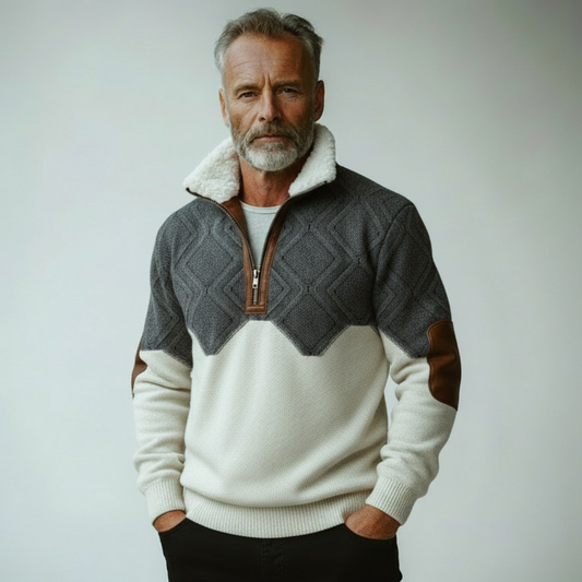 Matthis – Weicher Reißverschluss-Pullover mit Stehkragen