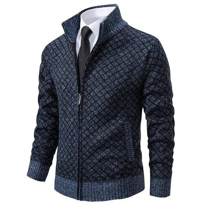 Alaric | Klassische Herren-Strickjacke mit Rautenmuster