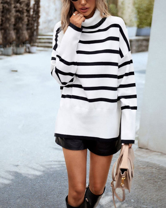 ADIEL - Gestreifter Rollkragenpullover