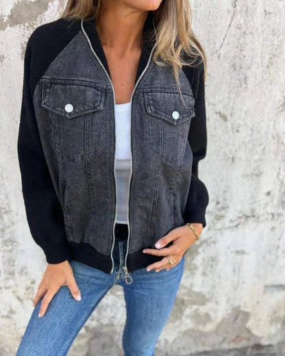 ANIDIA - Moderne Jacke aus Denim-Stoff