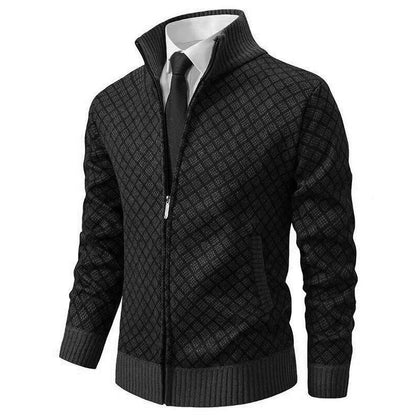 Alaric | Klassische Herren-Strickjacke mit Rautenmuster