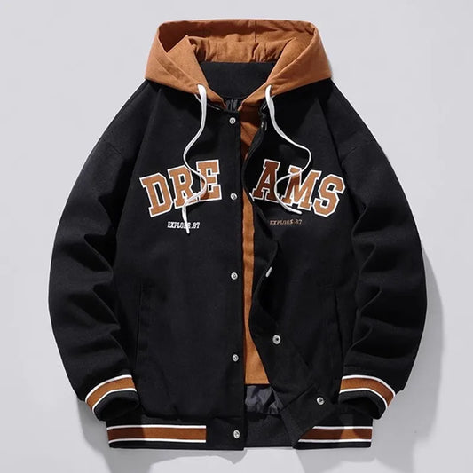 Hochwertige Varsity Baseball Uniform Jacke Herren Herbst Neue Trendmarke All-Match Studenten Kapuzenjacke Übergrößen Mäntel Damen