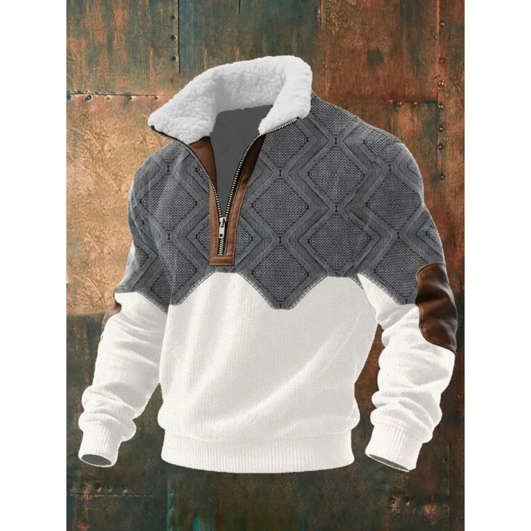 Matthis – Weicher Reißverschluss-Pullover mit Stehkragen