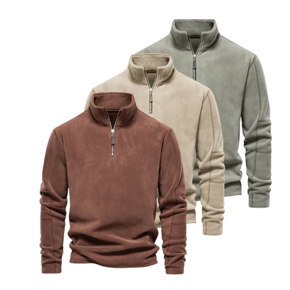 Björn | Warmer Half-Zip Herrenpullover mit Stehkragen